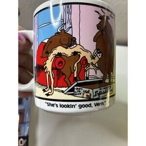 The Far Side Gary Larson Coffee Mug “She’s Looking Good, Vern” Inflatable Cow